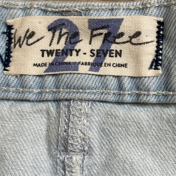 FREE PEOPLE We the Free Going Rogue Tidal Wave Button Fly Denim Jean Skirt - NWT - Picture 5 of 7